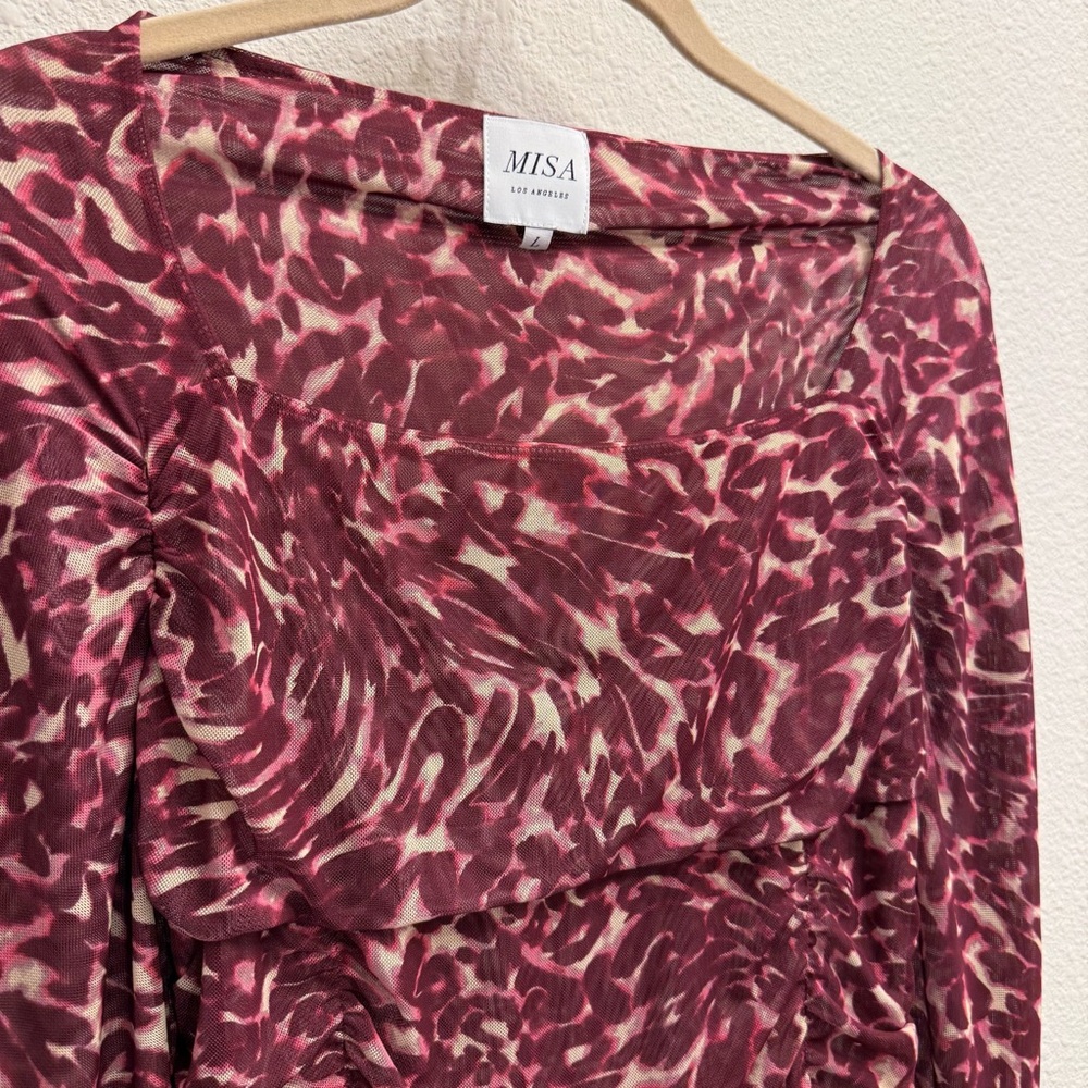 Misa Los Angeles Fuchsia Long Sleeve Dress - Picture 5 of 10
